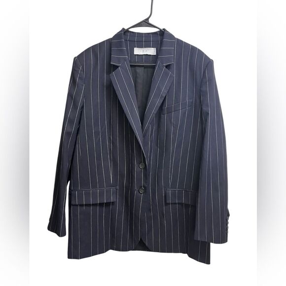 IRO Hawat Single-Breasted Navy Pinstripe Blazer SZ 44 US 12 Formal Business - Picture 2 of 4